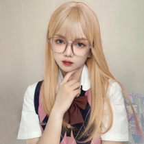 Wig female summer hair net red age reduction long hair hairstyle natural full hood cute lolita wig set