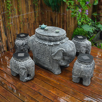 Outdoor open-air garden tea table Artificial stone pier Cement waterproof sunscreen Courtyard sub-roof Outdoor tables and chairs Tea table