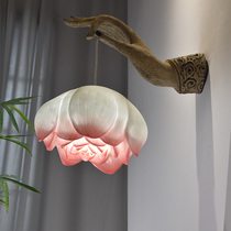 Zen Buddhas hand wall lamp new Chinese retro wall lamp Tea Room Club hotel corridor aisle sales department decorative lamp