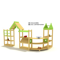 Kindergarten solid wood activity area corner Bookbox combination cabinet teaching aids cabinet childrens toys storage cabinet area bookshelf
