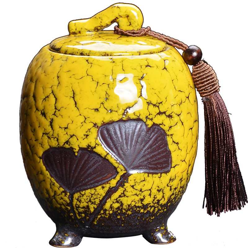 Thousand from green tea caddy fixings ceramic household deposit receives five lines of variable red tea pu - erh tea POTS with storage box