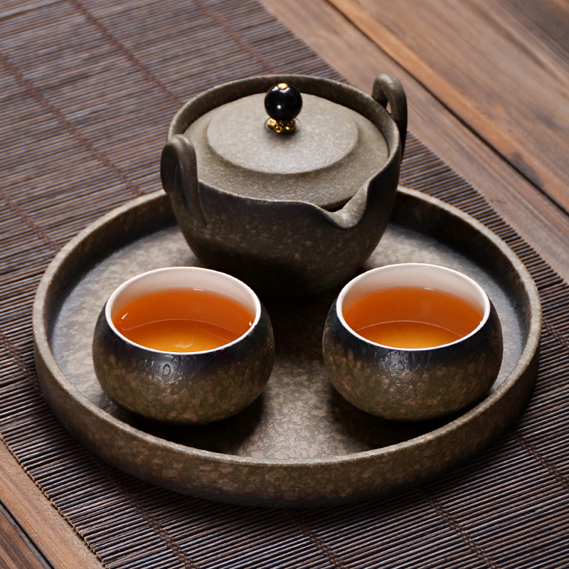 Japanese dry pot bearing restoring ancient ways Taiwan ceramic pads thick ceramic tea pot bearing water small household kung fu tea tea tray accessories