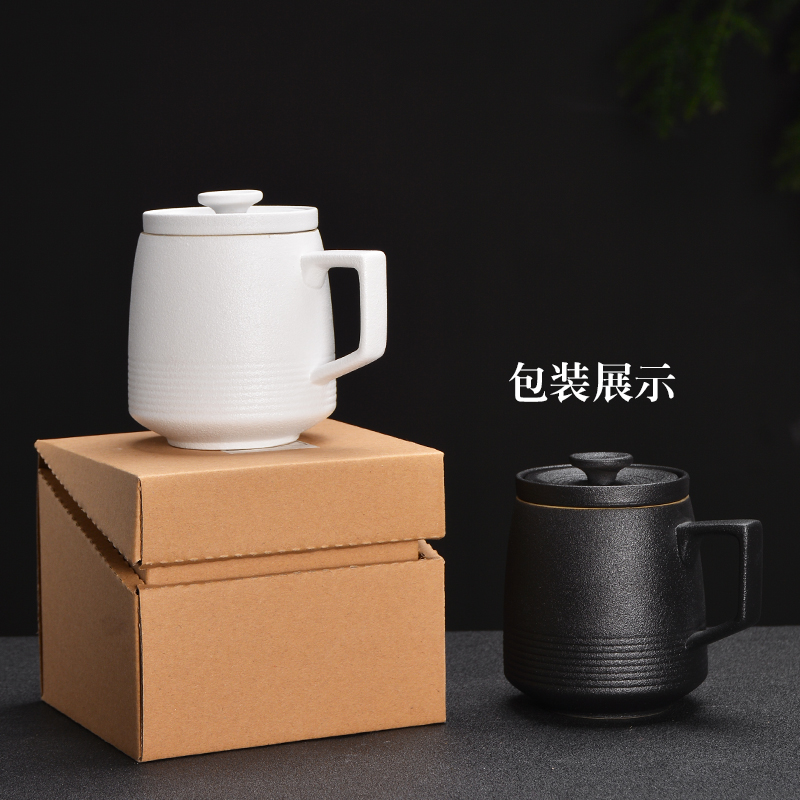 Office a cup of water glass ceramic cups with cover individual household filter creative mark cup tea cup custom logo