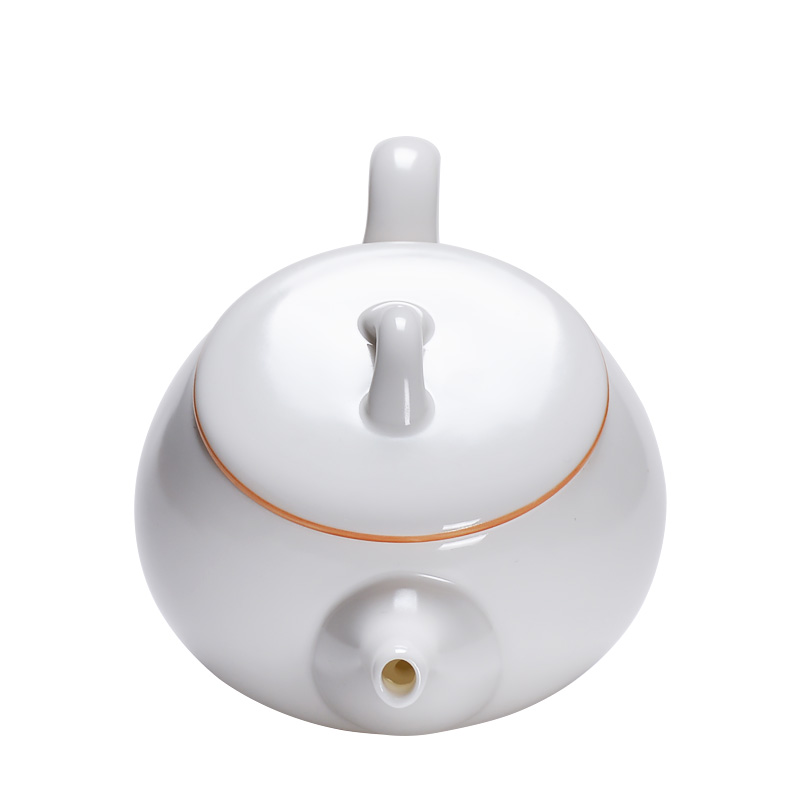 White porcelain teapot ceramic teapot household small filter with tea side stone gourd ladle the single pot pot of kung fu tea set