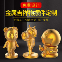 Mascot custom gold silver and copper metal craft ornaments customized cartoon character creative three-dimensional model customized 3d
