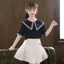 Summer Dress Girls Dress Childrens new suit skirt Thin short-sleeved Childrens summer princess dress Western style summer