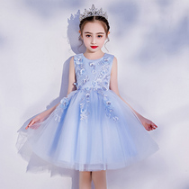 Girls dress 2021 new summer dress childrens foreign style performance suit girl puffy yarn skirt thin princess dress