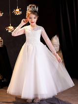 Girls dresses Spring and Autumn dresses Childrens skirts Host costumes Girls Korean version of summer clothes Foreign princess dresses