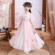 Girls costume Hanfu Chinese style Tang Dress Super Fairy thin skirt Childrens kimono Super fairy summer ancient performance dress