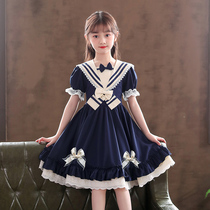 Childrens summer Lolita clothing Girls foreign summer dress Chorus skirt Performance dress clothes puffy performance dress summer