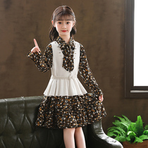 Dress girls spring and autumn 2021 new childrens clothing childrens spring skirt foreign style small floral princess dress spring
