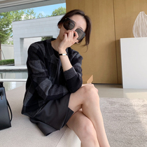 LICKYSENIOR 26 imported yarn 30 cashmere 70 wool plaid knitted cardigan jacket womens early autumn top