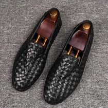 Autumn New Society Lady Bean Shoes Handmade Weavor Mens Shoes Leisure Fashion Lazy Driving Tide Shoes