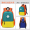 Orange Peacock Blue Large 4-6 Grade School Bag