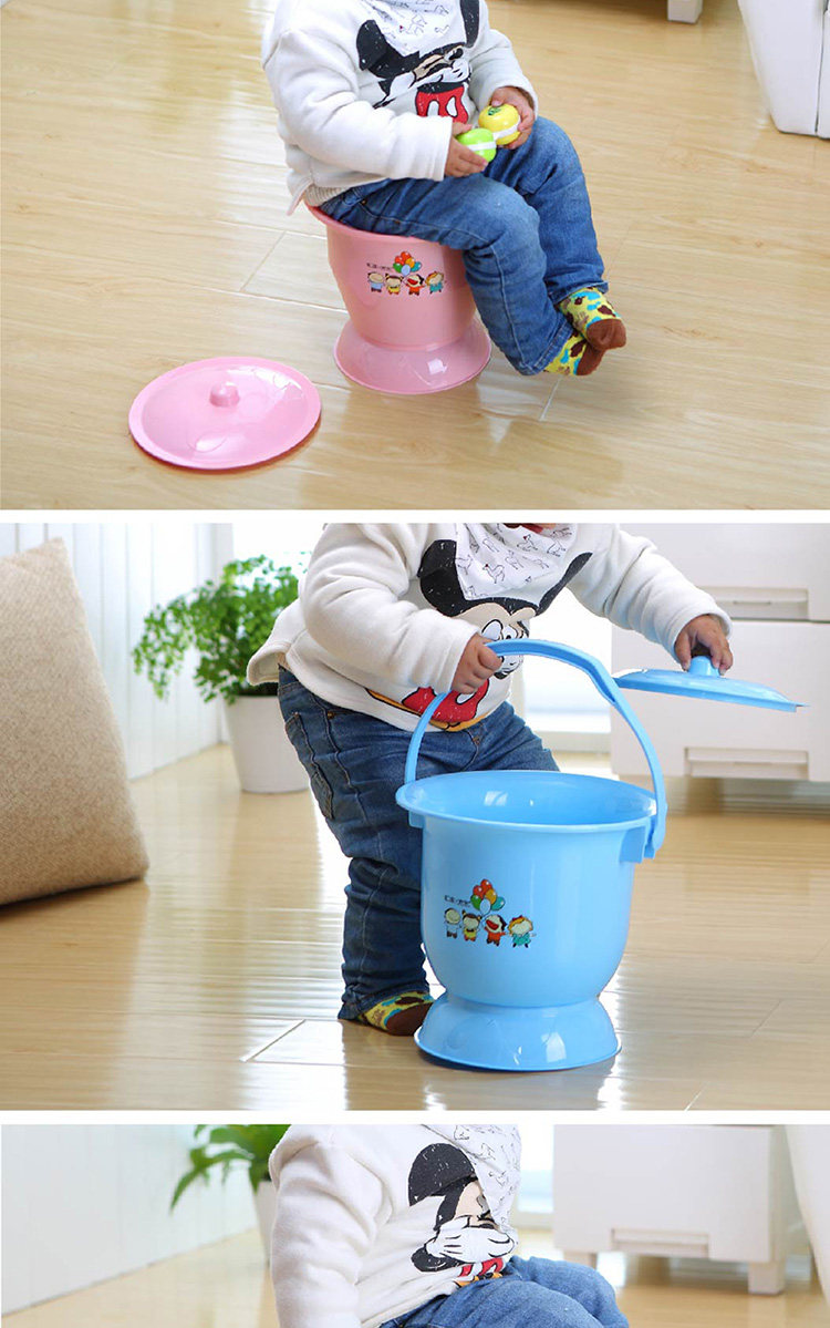 汇丰信佳提手塑料痰盂尿桶儿童尿壶坐便器加厚成人尿盆便盆马桶_超级