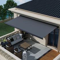 High-end luxury villa balcony canopy chain tent full box telescopic sunshade canopy outdoor electric remote control