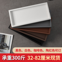 Flower pot tray rectangular imitation cement gray black and white brown absorbent stone base basin pad micro-landscape water tray thickened