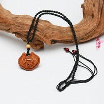 Real An Shun This Year Necklace Men And Women Children Exorcified the Evil Press of Genuine Peach Wood Item Pendant and Safe Pendant