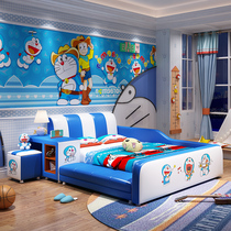 Baby bed Childrens bed Boy solid wood bed small bed sheet bed 1 5 meters cartoon bed car bed Childrens room furniture