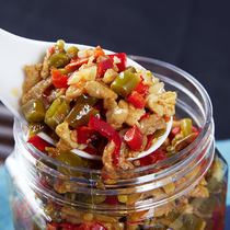 Guolake caper horn meat foam Hunan specialties under the meal farm homemade spicy cowpea appetizer pickle filling