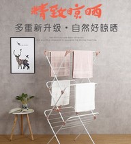 Building top clothescreer high-rise without balcony floor-type sunning towel rack multifunctional bedroom inside and outside folding clotheshorse