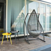 Outdoor hanging chair swing villa balcony rattan chair hanging basket net red courtyard European cradle chair swing birds nest rocking chair