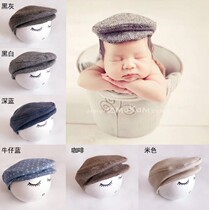 New photo studio newborn children photography gentleman cap baby baby photography props full moon beret