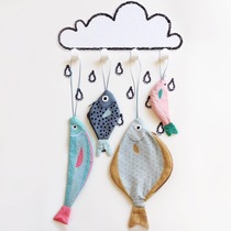 Spot Spanish niche handmade cotton small fish coin purse storage bag packing bag earphone line storage jewelry bag