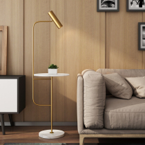 Postmodern living room Bedroom sofa bed Head Nordic marble coffee table Floor lamp LED simple vertical table lamp