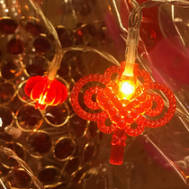 led solar light string Chinese New Year Chinese New Year interior decoration New Year decoration hanging ornaments Chinese knot red lanterns small lanterns
