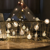Camping ball light bubble crystal decorative string lights bedroom room dormitory layout romantic LED flashing lights