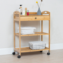 Beauty salon trolley tool cart Nail shop ear picking shop Instrument storage rack Hot pot shop side dish rack Bamboo