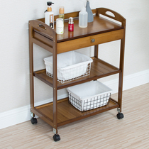 Beauty trolley Beauty salon special tool car Bamboo solid wood three-layer hair salon nail salon ear picking shop shelf