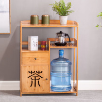 Nanzhu modern simple tea cabinet storage cabinet dining side cabinet Kung Fu tea rack storage rack Solid wood water dispenser rack