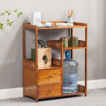 Nanzhu modern simple tea rack storage cabinet Kung Fu tea cabinet storage rack living room solid wood water dispenser rack