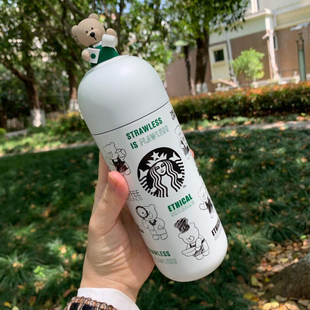 星巴克 环保季可爱小熊保温杯胶囊杯