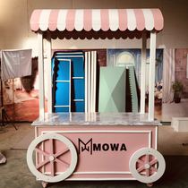 Custom Merchandise Show Shelf Mobile Vending Caravan Solid Wood Snack Stall Caravan Bazaar Booth Caravan Promotions Vending Caravan