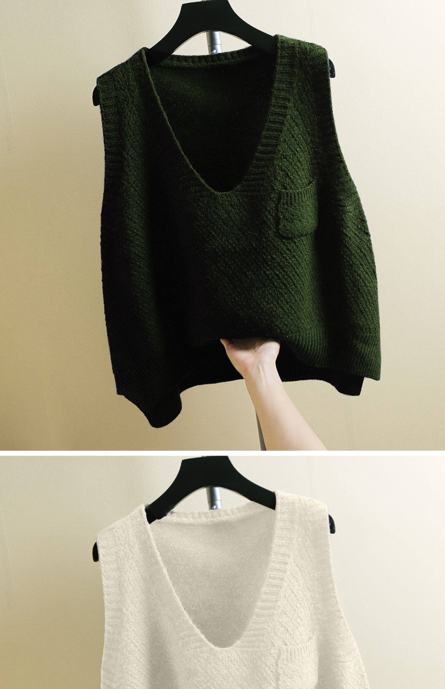 针织马甲女秋冬2025新款外穿韩版v领坎肩无袖毛衣背心短款马夹潮