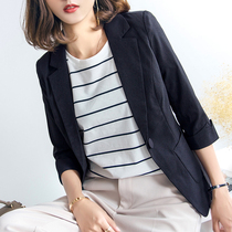 Small suit womens jacket summer Korean slim slim fashion casual seven-point sleeve Chiffon womens suit top tide