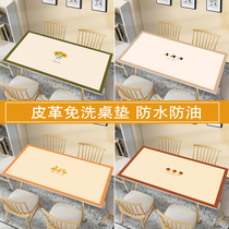 2021 new waterproof oil-proof washout pvc leather table cloth simple and small clear new day style tea table face cushion