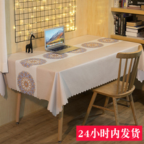 Tablecloth PVC tablecloth waterproof and oil-proof disposable coffee table rectangular table mat National style Nordic Net red ins