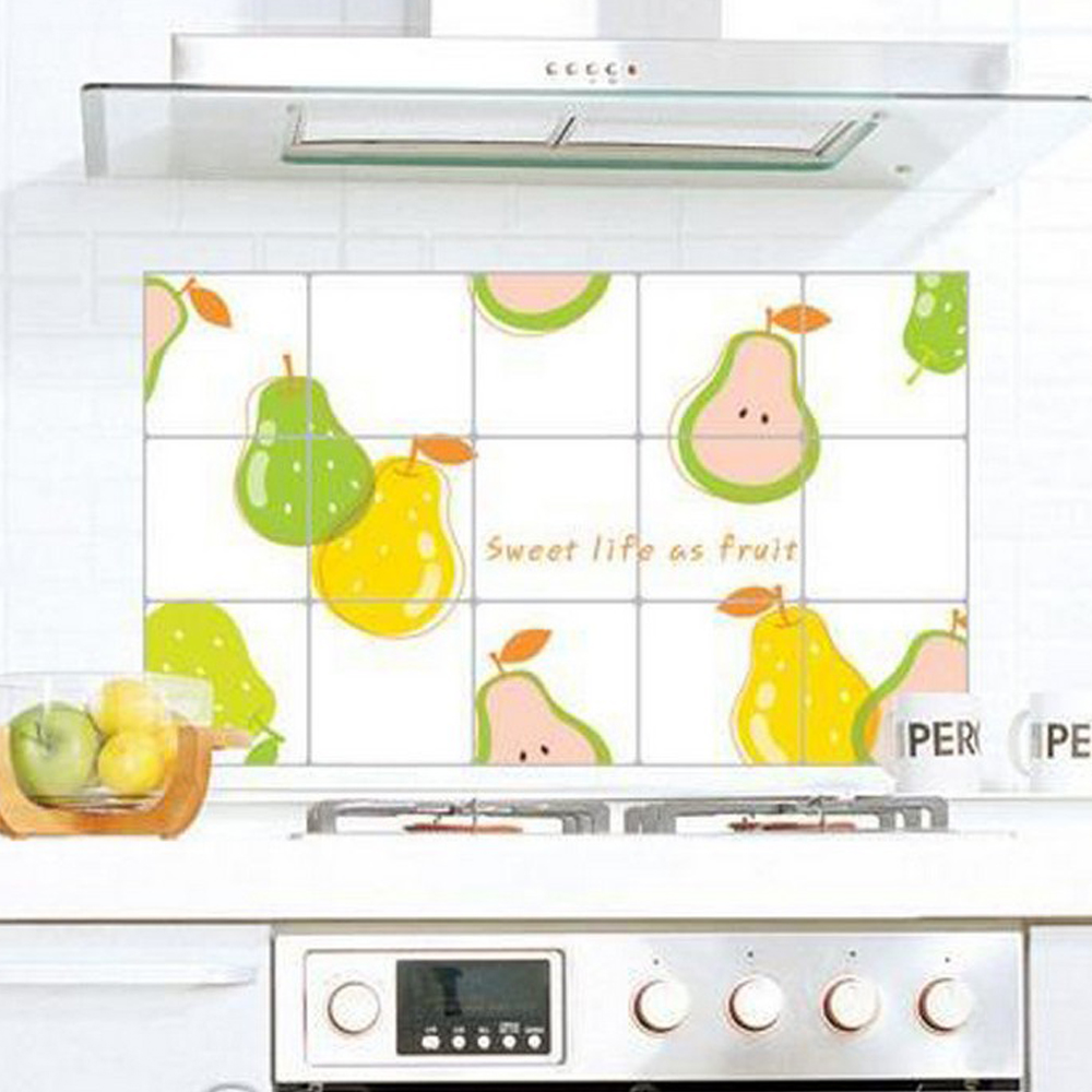 2 pieces of self-adhesive heat-resistant and oil-proof stove kitchen waterproof wallpaper and greaseproof paper oil fume stiers