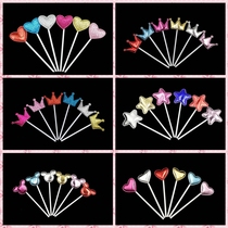 Love birthday cake decoration interface crown coronary PU skin shining flag Pentagon star Mickey tooth plugin row