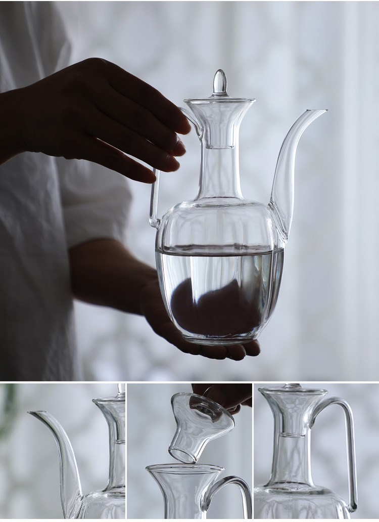 The Heat - resistant glass teapot web celebrity with the imperial concubine pot of imitation song dynasty style typeface ewer boiling kettle temperature hip flask glass pot of electric TaoLu maker