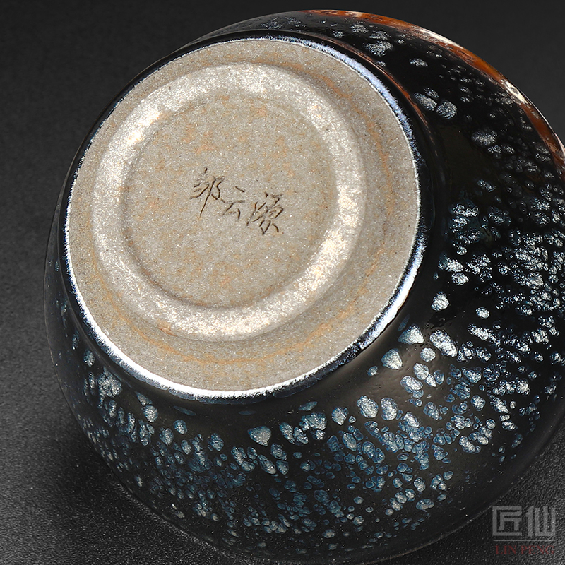 Artisan fairy famous Zou Yunyuan built light manual ceramic obsidian change oil droplets temmoku large tea master cup single CPU
