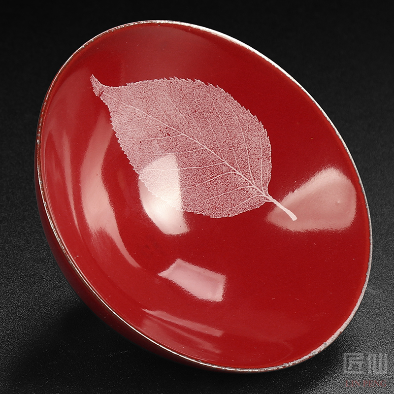 Artisan fairy Peng Guihui konoha temmoku lamp cup checking ceramic up kung fu tea set to build the master cup single CPU