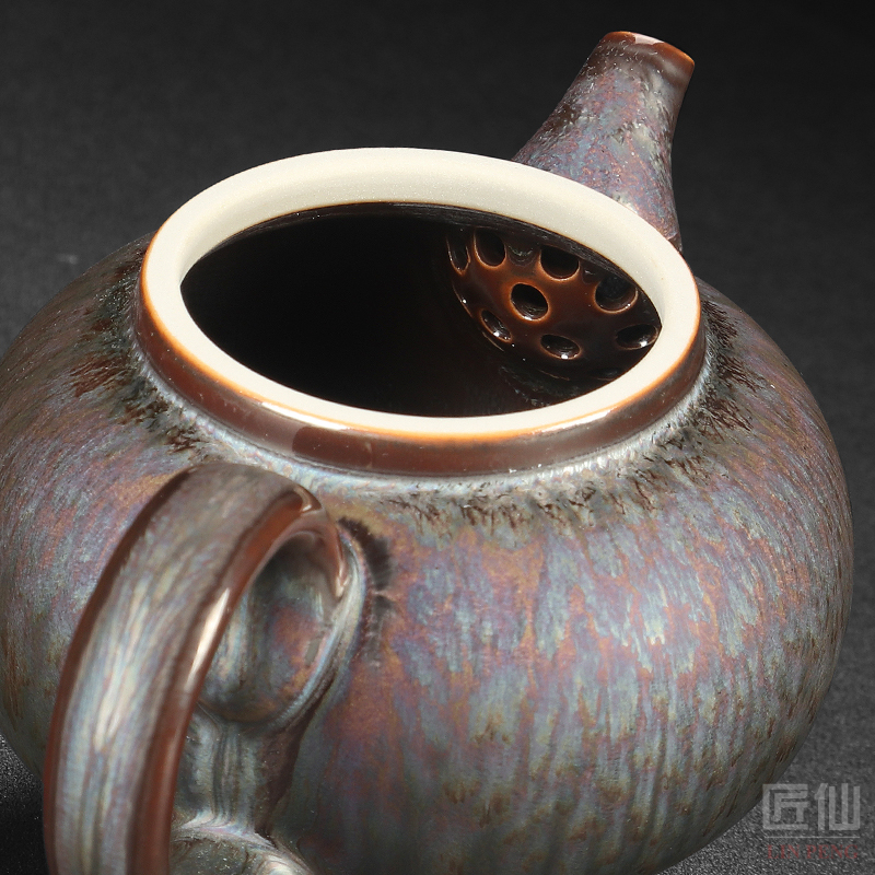 The Master artisan fairy Chen Weichun discus the teapot single pot of up checking ceramic household kung fu tea set small restore ancient ways