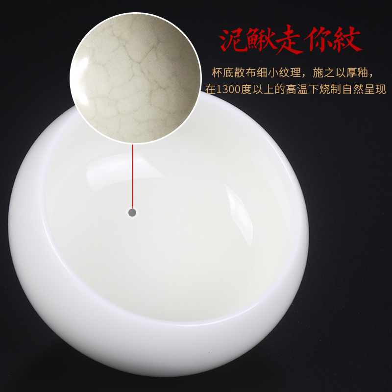 The Master artisan fairy Xu Fukun thick tire dehua white porcelain ceramic cups household pure manual Master cup single cup size