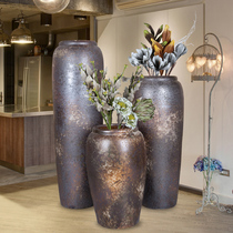 Retro nostalgic vase swing piece Jingdezhen Ceramics Pottery Pottery Flower Flower Flower Ware Pottery Jar Home Living Room Hotel Adornment