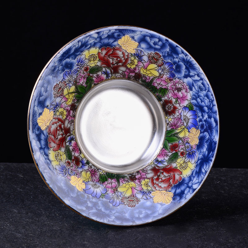 The New Japanese ancient sheng up six silver suit jingdezhen tasted silver gilding household porcelain enamel ginkgo three bowls